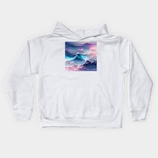 Aesthetic Sea Waves Kids Hoodie